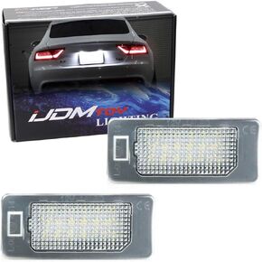iJDMTOY OEM-Fit 3W Full LED License Plate Light Kit Compatible With Volkswagen: Jetta Passat Touareg, Audi: A1 A6 A7 Q5 TT, Powered by 18-SMD Xenon White LED & Can-bus Error Free