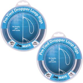 10 lb & 20 lb Bundle - 1 ea. 10 lb & 20 lb Pre-Tied Dropper Loop Rigs with 100 or 80 Loops - Perfect for Saltwater & Freshwater Fishing