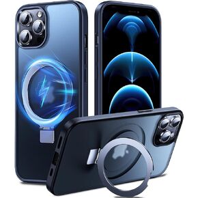 3-in-1 [Magnetic+Kickstand+Ring Holder] for iPhone 12 Pro Max Case Stand Ring Holder Compatible with MagSafe, Military Shockproof Protective Matte iPhone 12 Pro Max Phone Case Kickstand Cover