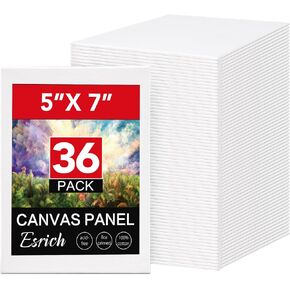 ESRICH Canvas Boards for Painting, 20 Pack Canvases for Painting 8x10 Cotton Primed Acid Free Blank Canvas Panels for Oil Paint, Watercolor, Acrylic Paint, Gouache and Tempera.
