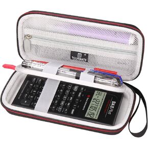 Hard Storage Case for Texas Instruments BA II/TI-34,Travel Case for MultiView Scientific Calculator (Only Case) (Oxford, Black + Red)