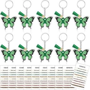 Butterfly Cancer Awareness Keychain Ribbon Inspirational Card Cancer Awareness Gift Survivor for Women
