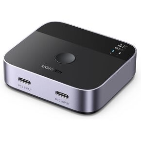 UGREEN USB C Switch 2 in 1 HDMI Out 4K@60Hz, Aluminum USB C Switcher 2 Computers Supports HDR HDCP2.2 Compatible with Laptops, Tablets, Smartphones, MacBook Air/Pro, iMac All-in-One Desktop Computer