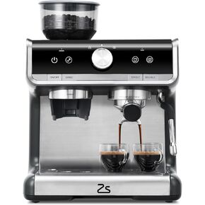 Espresso Machine with Grinder, 20 Bar Automatic Espresso Coffee Maker with Milk Frother for Home Barista, Professional Coffee Machine for Cappuccinos or Lattes, Gift for Dad Mom Coffee Lover