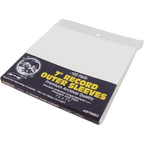 (100) 7" 45rpm Record Outer Sleeves - Super Clear Premium 2 Mil Thick - Perfect Fit, Archival Quality