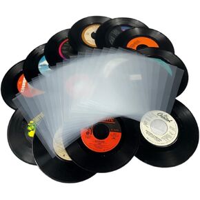 45 rpm Vinyl Record Sleeves – Premium High Clarity 3mil Plastic Outer Covers for 7 inch Albums Anti-Static LP Record Storage Protective Jackets 100 pack