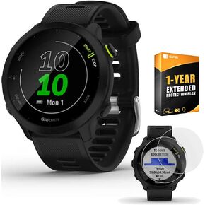 Garmin Forerunner 55 GPS Running Watch (Black) with 2-Pack Screen Protector Bundle