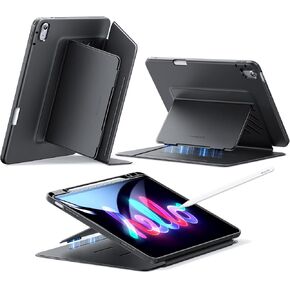 ESR for iPad Air 13 Inch Case M3/M2 (2025/2024), Vertical Stand Cover, Multi Stand Angles, Ultra-Stable Case for iPad Air 13 with Pencil Holder, Flip Series, Black