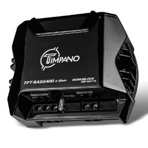 Timpano 400 Watts Mono Subwoofer Car Audio Audio Audio TPT-BASS400 2 OHM-12 VOLTS MINI MONOBBLOCK CAR AMP ، BRINCORST ON CROSSOVER و BASS BOY مع مدخلات عالية المستوى
