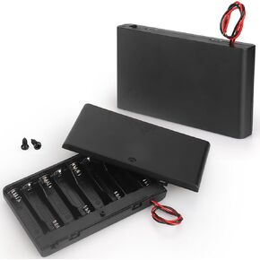 2 x 8 AA Battery Holder housing with Leads,2PCS 8 x 1.5V AA Battery Holder Case