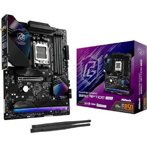 ASRock AMD B850 Phantom Gaming Riptide WiFi 7 Socket AM5 Ryzen 9000/8000/7000 Series DDR5 8000+ (OC) MHz 256GB ATX Motherboard M.2 SATA3 6.0 Gb/s PCIe 5.0