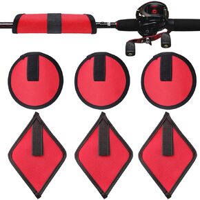 6pcs Fishing Lure Wrap Rod Armour Lure Wrap Fishing Bait Gloves Rod Fish Hook Storage Protectors to Keep Fishermen Fishing Safe (Red)