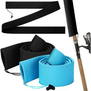 2 Pcs Neoprene Fishing Rod Sleeves Floating Fishing Pole Cover for Casting Pole Lightweight Rod Socks for Storage and Transport, UV Resistant, Protection Solution