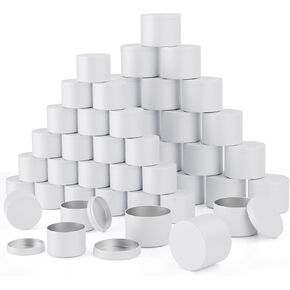 Meiglow 48pcs شمعة فارغة علب الشمعة صنع حاويات شمعة المصنوع من الأغطية ، 24pcs 6oz و 24pcs 3oz (أسود)