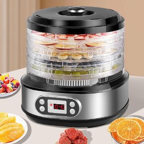 Food Dehydrator Machine, 450W Stainless Steel Dehydrator for Food and Jerky with 72H Timer & Adjustable Temperature(95-158°F), Digital Food Dehydrator with 5-Trays for Meat, Fruit, Herbs