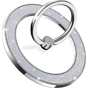 Magnetic Phone Ring Holder for MagSafe, Magnetic Phone Grip for iPhone, Compatible with iPhone MagSafe Wireless Charging. (Glitter Gold)