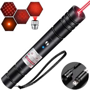 Red Laser Pointer High Power, High Power Laser Pointer [Material Upgrade] Laser Pointer Pen，[2000 metres]Red Lazer Pointer USB Rechargeable for Teaching HuntingOutdoor Astronomy flashlightsflashlights