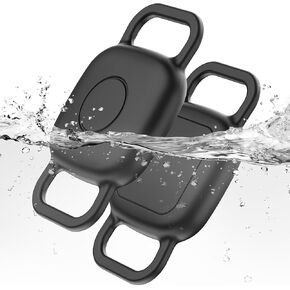 DDJ Dog Collar Case for Tile Life360 Mate 2024/2022 Bluetooth Tracker, 2-Pack Waterproof Silicone Cover Full-Body Protective Holder for Tile Tracker Cat Collar, Ultra Durable, Scratch Resistant, Black