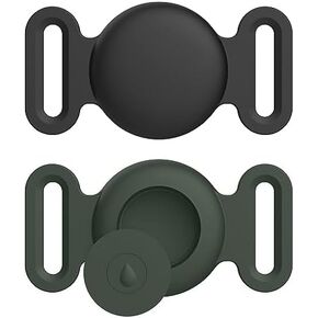 Vancle Airtag Case for Dog Collar, Waterproof Apple Air Tag Protective Holder GPS Tracking Finder for Pet, Silicone Case for Dog Collar Cat Loop Holder Pet Accessories