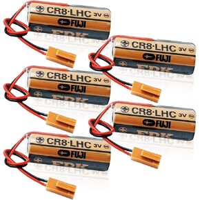 <-5 Pack-> for Fuji FDK 3V CR8.LHC 2600MAH CR8-LHC LITHIUM BATTERY مع قابس بني
