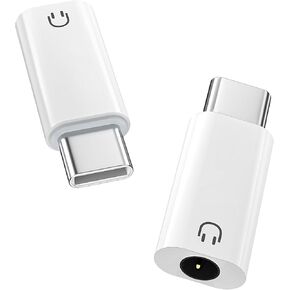 Moko USB C إلى محول سماعة سماعات سماعات الرأس Moko ، اكتب C إلى سماعة رأس Aux Jack Dongle 3.5 مم متوافق مع iPhone 16 15 Pro Max Plus ، Galaxy S24 S22 S22 ، iPad Air/Pro ، Macbook ، Pixel ، White
