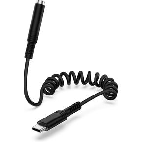 لفائف USB C إلى 3.5 مم محول مقبس سماعة الرأس ، اكتب C إلى AUX أنثى كابل دونجل ، متوافق مع iPhone 16e 15 Pro Samsung S25 S24 S23 A56 A55 A36 Plus ، Pro ، Max ، iPad to Jack Dongle Adapter