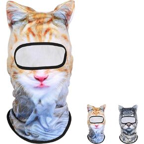 3D Cat Ski Balaclava Sheisty Face Mask with Ears,Animal Ski Mask,for Music Festivals Raves Ski Outdoor Activities