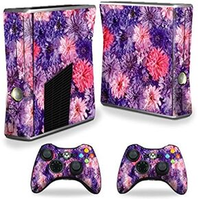 Mayyskins Skin متوافق مع وحدة التحكم X -Box 360 Xbox 360 S - الزهور الأرجواني | غلاف الالتفاف الواقي ، الدائم ، والفريد من نوعه | من السهل تطبيق الأنماط وإزالتها وتغييرها | صنع في الولايات المتحدة