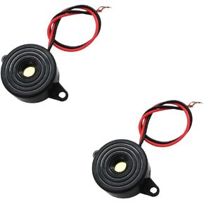 2 Pcs Piezo Electronic Buzzer Alarm (3-24V DC) Sounder for Physics Circuits, Continuous Sound