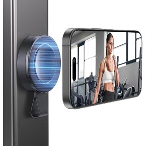 MiiKARE IronGrip Slim Magnetic Phone Holder | [Dual Grip] Magnet & Suction | Universal & Portable Phone Mount for Gym, Shower, Kitchen | Compatible with iPhone 16 Pro Max 15 14 13 12