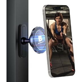 Magnetic Phone Holder for Gym, Portable Super Strong Magnet, Gym Magnetic Phone Holder Attach to Metal Surface, Compatible with All Phones