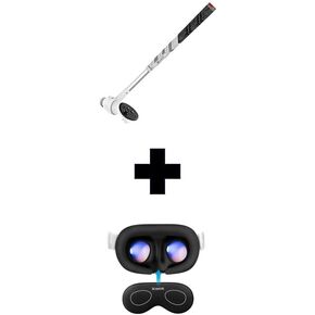 AMVR Golf Club Attachment Compatible with Meta/Oculus Quest 3 Accessories & AMVR Lens Protector Cover Compatible with Apple Vision Pro, Quest 3/2/1, Rift S and Pico 4