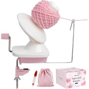 Yarn Winder, Yarn Ball Winder for Crocheting and Knitting, Hand Operated Winder for Yarn Storage, Wool Yarn, Yarn Collection Lovers, Included Scissors and Storage Pouches