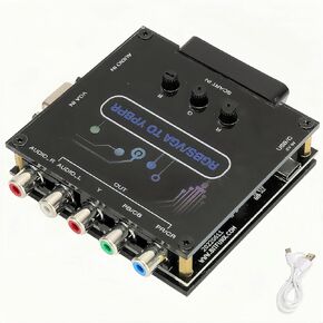 RGBS VGA SCART to YPBPR Component Converter, 480i 480p 576i 576p 720p 1080i Video Transcoding Converter, Color Difference Video Converter Fits for Genesis Dreamcast N64