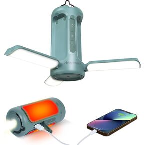 Foldable Camping Lights Rechargeable, AYAMAYA 10000mAh LED Camping Lantern Built-in Emergency Power, Portable Flashlight, 5 Modes Lighting, Multifunctional Tent Lights for Camping, Hiking, Fishing