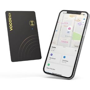 VOCOlinc Air Tag Card Rechargeable Wallet Tracker Ultra-Thin 1.6mm, Smart Item Finder Work with Apple Find My APP (iOS Only, Android not Supported), Bluetooth Locator for Luggage Suitcase/Bag/Backpack