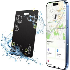 Wallet Tracker Card|Wallet Finder Work with Apple Find My (iOS 14.5 Above Only)|GPS Smartcard Tracker|Thin Wallet Finder,IP68 Waterproof,5-Year Battery Life for Wallet,ID Card,Bag,Purse,Passport,etc