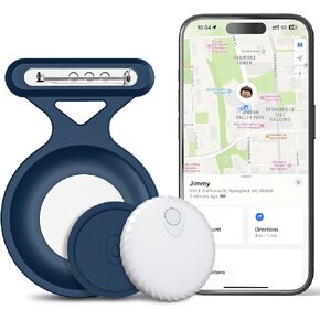 Tracker for Kids, Tracking Device for Kids with Hidden Holder with Safety Pin, No Monthly Fee, Compatible with Apple FindMy App, Bluetooth Tracker Anti-Lost, Pet Tracker for Clothes, Backpack