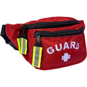 Kemp USA - Premium Lifeguard Hip Pack - Tear-Resistant Fanny Packs with High-Visibility Reflective Zippers - Waist Bag with Oversized Zipper Pulls - Red