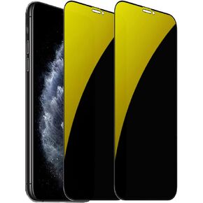 2 Pack Anti-Blue Privacy Tempered Glass for iPhone 16 Pro Max Mirror Anti-Spy Screen Protector Film Electroplated Gold 6.9 inch