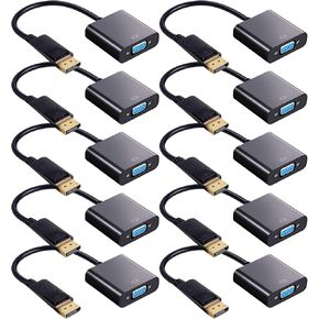 yunsailing 10 pack hdmi إلى VGA محول محول الذهب بلوك مطلي باللون الأسود إلى كابل VGA متوافق مع Raspberry pi كمبيوتر سطح المكتب جهاز الكمبيوتر المحمول HDTV Projector