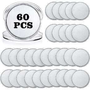 OwnMy 60PCS Blank Challenge Coins for Laser Engraving, 1.6 Inch Engraving Blank Brass Coins Metal Stamping Coins with Acrylic Protection Boxes, Custom Blank Challenge Coins Collections for DIY Crafts