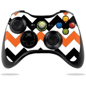 الجلد الواقي للجلد فينيل شارات متوافقة مع Microsoft Xbox 360 Controller Wrap Sticker Skins Orange Chevron