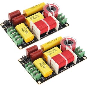 2pcs 2 Way Crossover for Speaker, 250W 4-12 Ohm 2 Way High-Low Frequency Divider for Speaker, HiFi Speaker Crossover