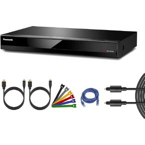 Panasonic DP-UB420 HDR 4K UHD Streaming Network Blu-ray Player (DP-UB420-K) + Optical Cable + 2 x HDMI Cable + Wire Straps + Ethernet Cable