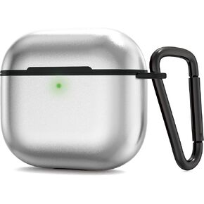 Compatible with AirPods 4 case Aluminium Metal for airpods 4th Generation case Cover Ultra Thin Compatible with MagSafe with Keychain, Men Women Lock Clip Latest for Air Pods4 Cases Black in Kuwait