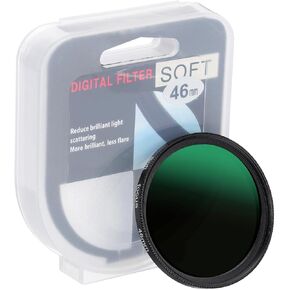 Patikil 46mm Mist Filter ، Dreamy Diffusion Filter Fog Effect Camera Fog Filter Class Slim Pansical مع غطاء للعدسة للتصوير الفوتوغرافي للفيديو ، الأسود
