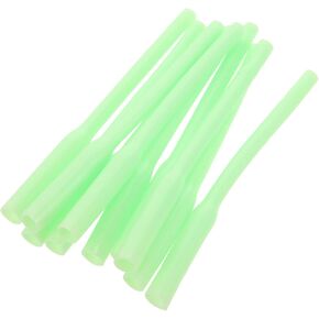 VANZACK 10 Pcs Luminous PVC Casing Glow Crimp Protectors Deep Drop Rigs Flexible Hollow Tube Fishing Glow Sleeves Casing Glow Crimp Protectors Deep Drop Rigs 9.00X0.60X0.60cm