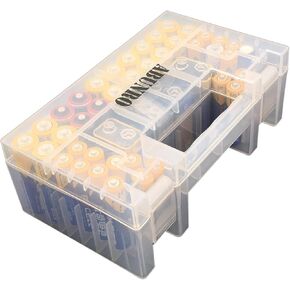 ABUNRO Battery Organizer Storage case for 60pcs Battery Holder, Upgrade Design for AAA AA 9V and Button Batteries Storage Box Holds 60 Batteries Various Sizes (Holds 60 Batteries)
