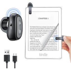 RF Remote Control Page Turner for Kindle with USB-C Charging, Clip A & B, LED Indicator, Fingerprint-Resistant, Long Standby for eBook Readers - Easy One-Handed Control for Kindle & Kobo